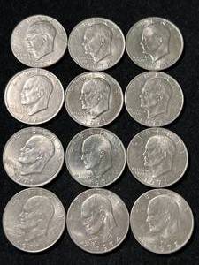 lot 09 image: GROUP OF 12 US IKE DOLLARS