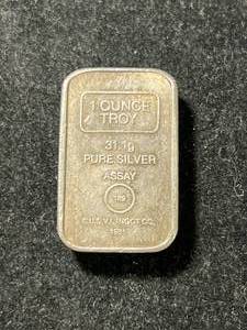 lot 14 image: 1 TROY OZ .999 FINE SILVER ASSAY BAR