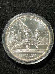 lot 27 image: 1 TROY OZ .999 FINE SILVER 911 ROUND IN AIRTITE