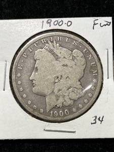lot 28 image: 1900-O US MORGAN SILVER DOLLAR
