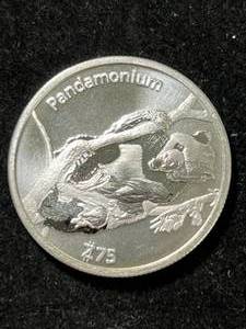 lot 43 image: 1 TROY OZ .999 FINE SILVER ZOMBUCKS ROUND