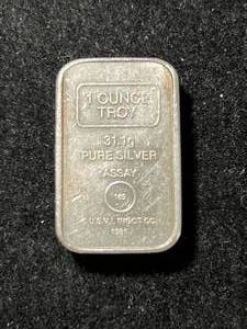 lot 65 image: 1 TROY OZ .999 FINE SILVER ASSAY BAR
