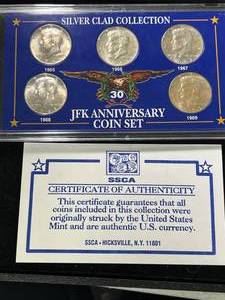 lot 73 image: JFK ANNIVERSARY 5 COIN SET