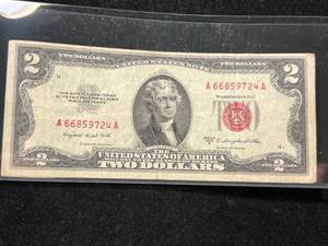 lot 78 image: 1953B US RED SEAL $2 BILL