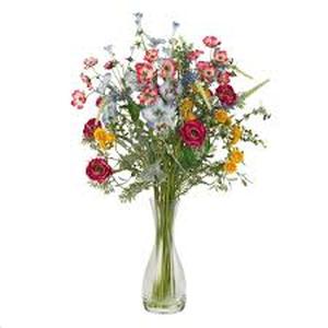 lot 21 image: 25 in. Artificial H Assorted Veranda Garden Silk Flower Arrangement by Nearly Natural   Customer Returns See Pictures