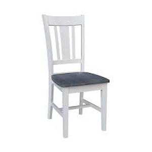 lot 24 image: International Concepts San Remo WhiteGray Solid Wood Chair (set of 2) Customer Returns See Pictures