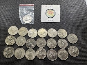 (1) Silver Quarter  (21) Clad State Quarters (22 coins). 1963 (21) Mix DateState Coins.  Gorgeous toning on the 2018.