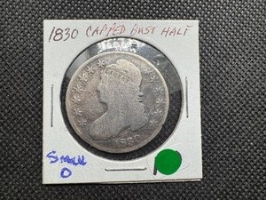 1830 Capped Bust Half Dollar - Small O, G Cond