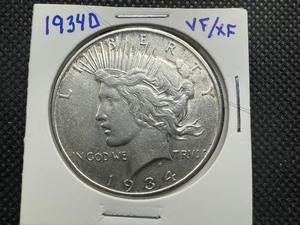 1934 D Peace Dollar VFXF
