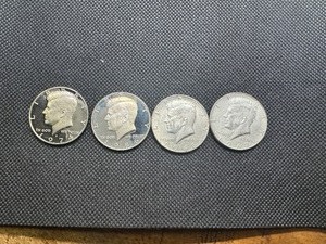 (2) Clad Proof & (2) 40% Circulated Kennedy Halves 1967, 1968, 1974, 1986 (4 Coins)