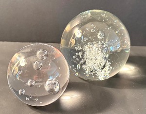 lot 119B image: Two Art Glass Paperweights with Controlled Bubbles