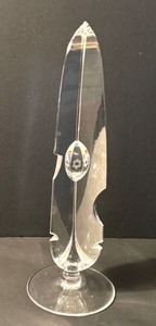 lot 115 image: Judica Glass Obelisk Footed Sculpture  Bleikristall Cut Glass Obelisk with Star of David Sculpture