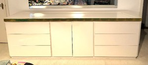 lot 19 image: Vintage Nine Drawer White Contemporary Dresser