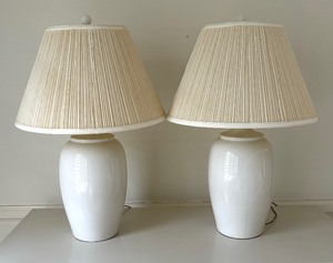 lot 97 image: Pair of Wonderful White Table Lamps