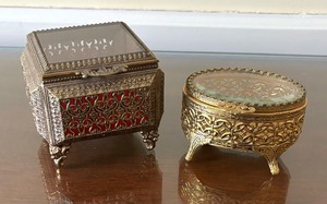 lot 153A image: Two Vintage Jewelry Casket Boxes