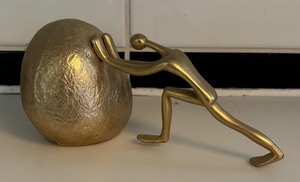 lot 179 image: Modernist Sculptural Sisyphus Sculpture 1970s Ted Arnold Paperweight Bookend
