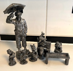 lot 203 image: Variety of Pewter Figurines