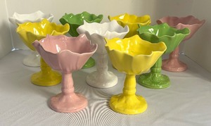 lot 217 image: Nine Pretty Pastel Footed Sorbet Dishes by Martan