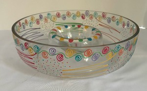 lot 221A image: Hand Painted Serving Bowl by Vikki