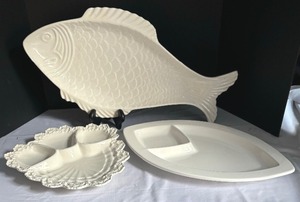 lot 248 image: Three White Serving Platters