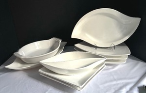 lot 253 image: White Serving Pieces by Red Vanilla, HB, I Patrizi, and The Cellar