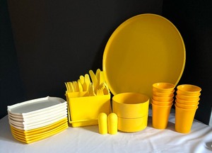lot 256 image: Resin Platter, Petite Plates, Cutlery, Cups and More