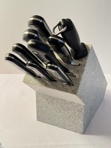lot 233 image: Set of Wstof Kitchen Knives  Wstof Cutlery Set with Knife Block