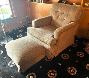 lot 269A image: Neutral Upholstered  Armchair with Ottoman