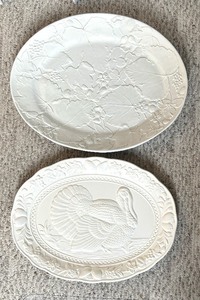 lot 329 image: Two Wonderful White Serving Platters