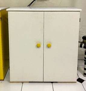 lot 353 image: Vintage White Two Door Storage Cabinet