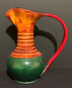 lot 177A image: Vibrant Artisan Crafted Pottery Pitcher