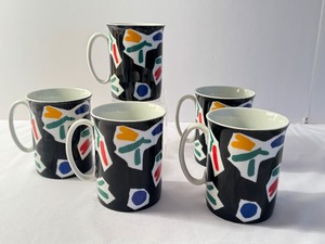 lot 196 image: Set of Five Block Spal Montmarte Coffee Mugs The Paris Collection