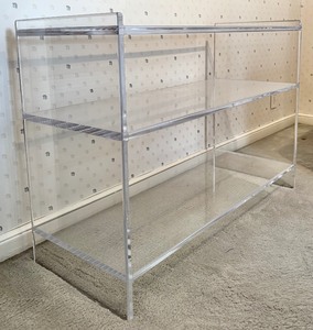 lot 2A image: Beautiful Glass Contemporary Console Table with Three Shelves
