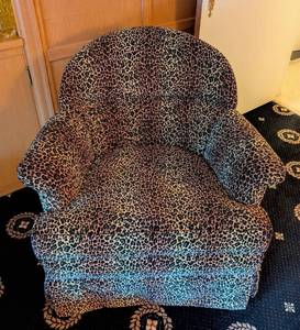 lot 272A image: Leopard Print Upholstered Armchair