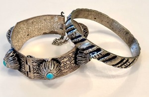 lot 339 image: Two Vintage Silver Tone Bracelets