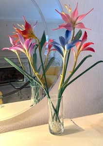 lot 49M image: Carved Wooden Faux Floral Arrangement