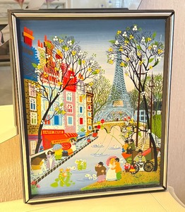 lot 195M image: Paris Themed Original Painting