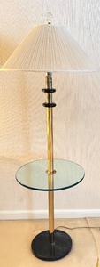 lot 320A image: Marble Based Glass Top Floor Lamp