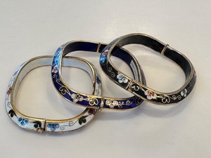 lot 334 image: Three Chinese Cloisonn Style Bracelets