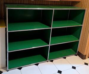lot 4 image: Vintage USM Haller Green Open Shelving Unit