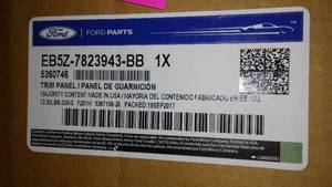 Ford EB5Z-7823943-BB Panel - Door Trim - Lower 2013-2015 Ford Explorer