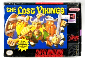 Vintage SUPER NINTENDO THE LOST VIKINGS 92 Game with Case & Manual