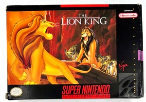 Vintage SUPER NINTENDO THE LION KING 92 Game with Case & Manual