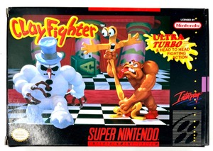 Vintage SUPER NINTENDO CLAY FIGHTER 92 Game with Case & Manual