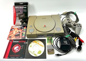 Vintage SONY PLAYSTATION 1 Game Console with Controller, Power Cords, Memory Cards and More
