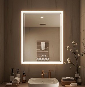 Wall Mounted Bathroom Mirror with LED Lights 19x24