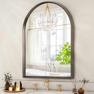 Decorative Arch Frameless Wall Mirror 18x36