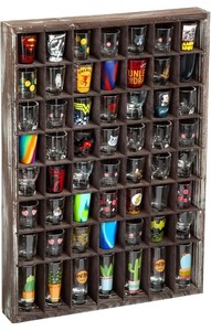 Rustic Brown Wood Frame Case for Knick-Knacks