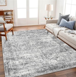 Washable Vintage Style Area Rug -Gray 8x10