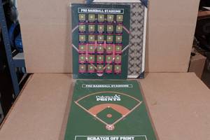 Framed Pro Baseball Stadiums Scratch Off
